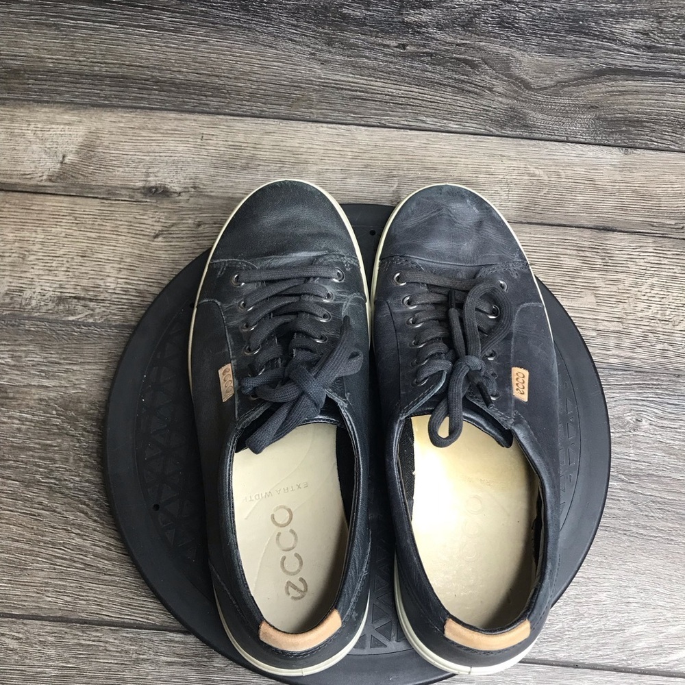 ECCO Soft 7 Casual Leather Shoes Black White Men’s Size 8 - Picture 5 of 9